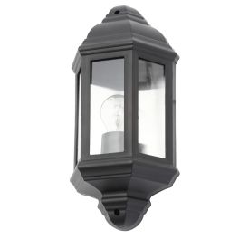 Bangor Outdoor 3 Sided Lantern Wall Light - Black